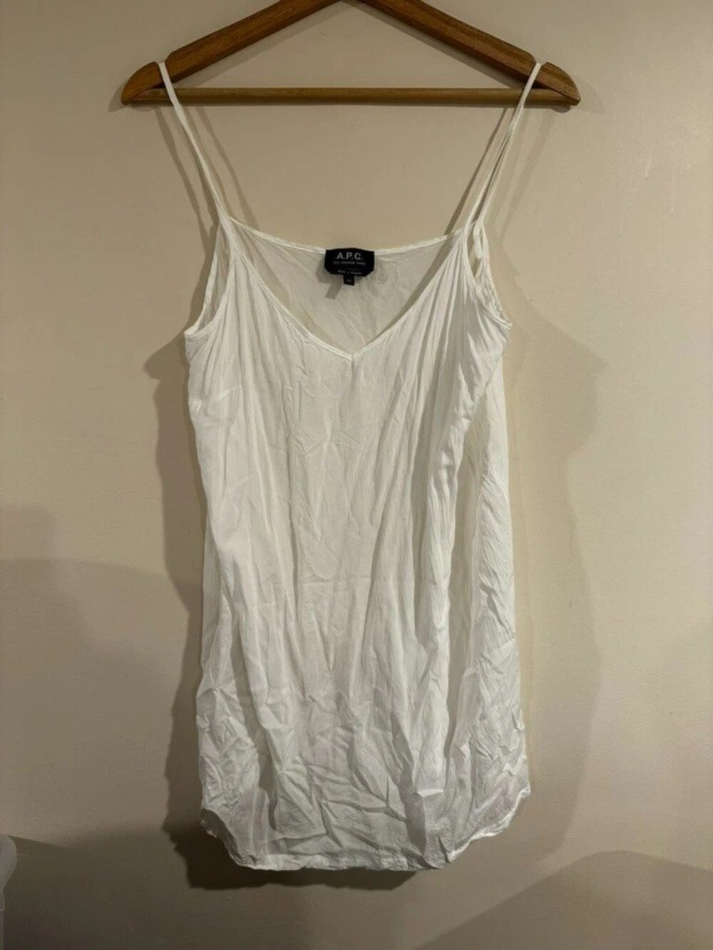 100% Authentic A.P.C. Women's Tank Top Size 42 White Cotton APC Paris France